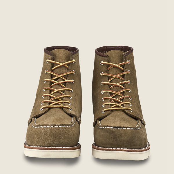 Bottes Red Wing Heritage - 6-Inch Classic Moc – Short Mohave Cuir - Vert Olive - Femme 956AVBYXK